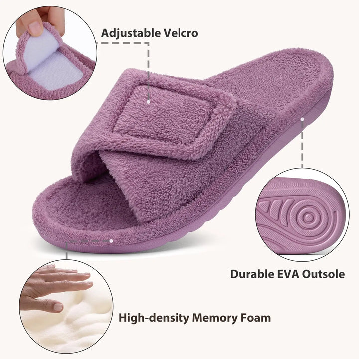 Chaussons orthopédiques pour la maison | Velcro réglable coupe large