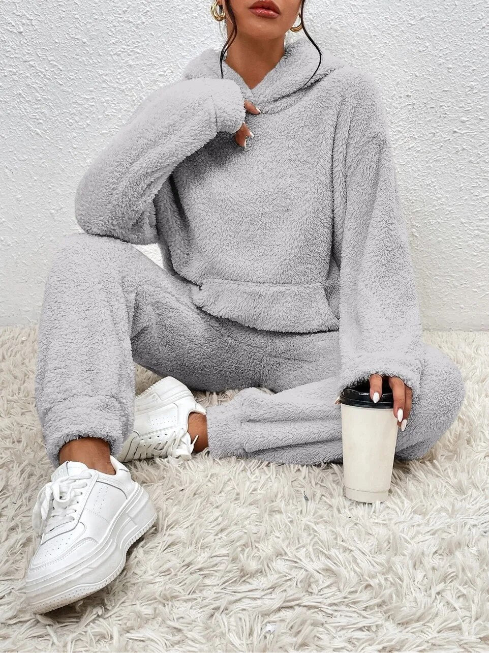 2-Piece Women's Fleece Lounge Set | Cozy Hoodie and Joggers