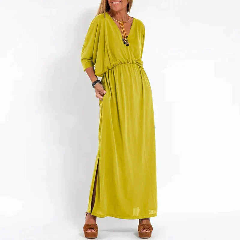 Sienna | Robe Taille Haute Élégante avec Fente Latérale