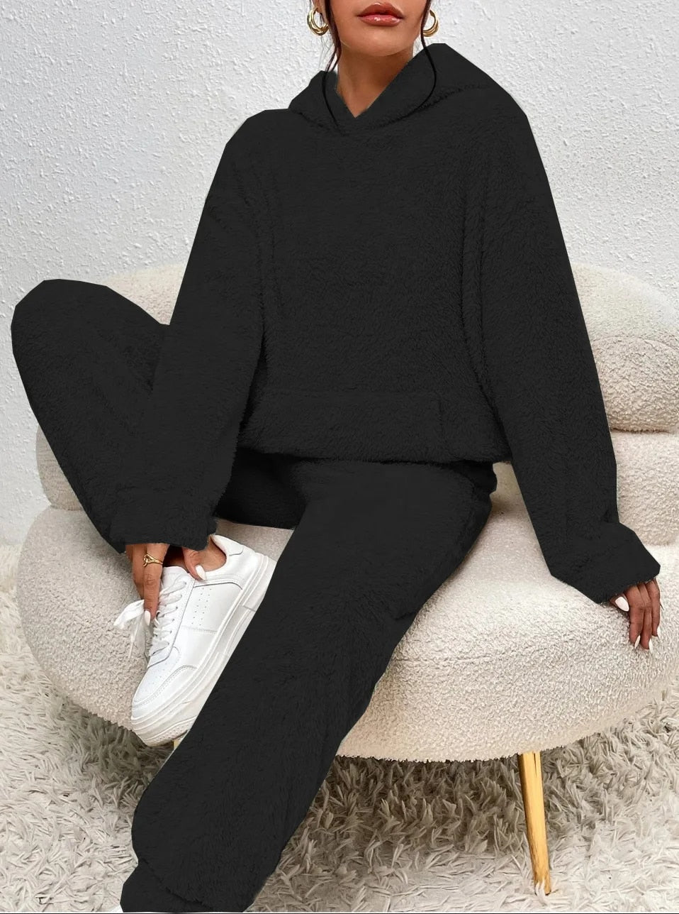 2-Piece Women's Fleece Lounge Set | Cozy Hoodie and Joggers