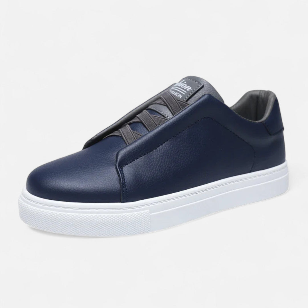 Męskie wsuwane skórzane sneakersy | Sznurowane buty casualowe