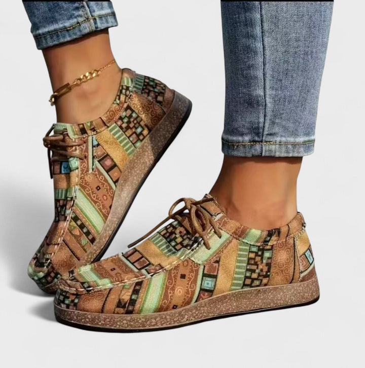Baskets Confort Imprimées Boho pour Femme | Semelle à Lacets Rembourrée