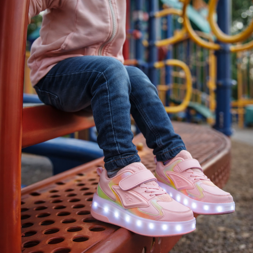 Chaussures à Roulettes LED Enfants | Baskets Lumineuses avec Roues Cachées