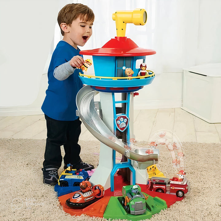 Set de rampe de voiture pour enfants | 6 mini voitures et toboggan