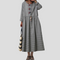 Robe maxi évasée taille haute femme | Manches longues
