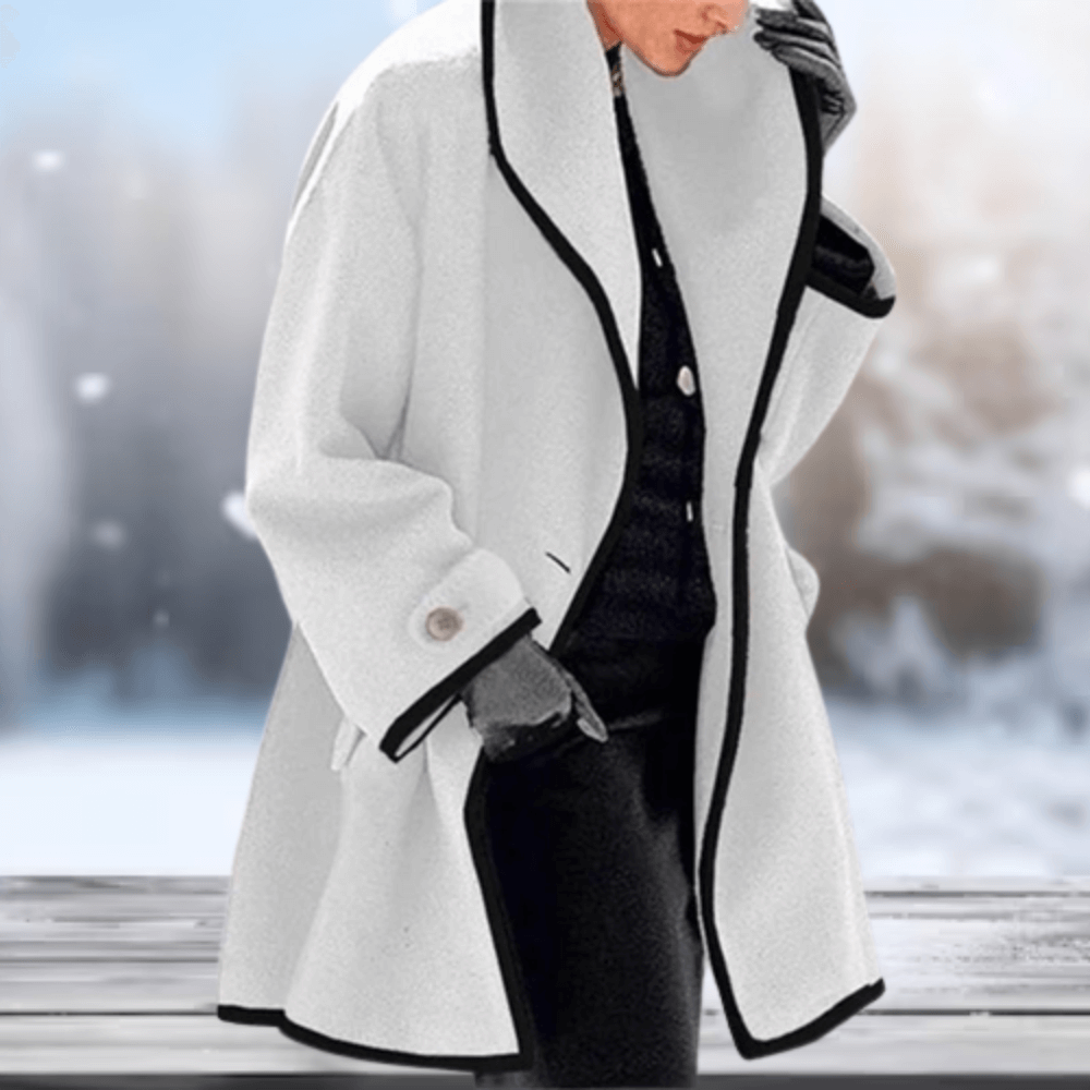 Dámský Retro Vlněný Kabát | Měkký a Teplý