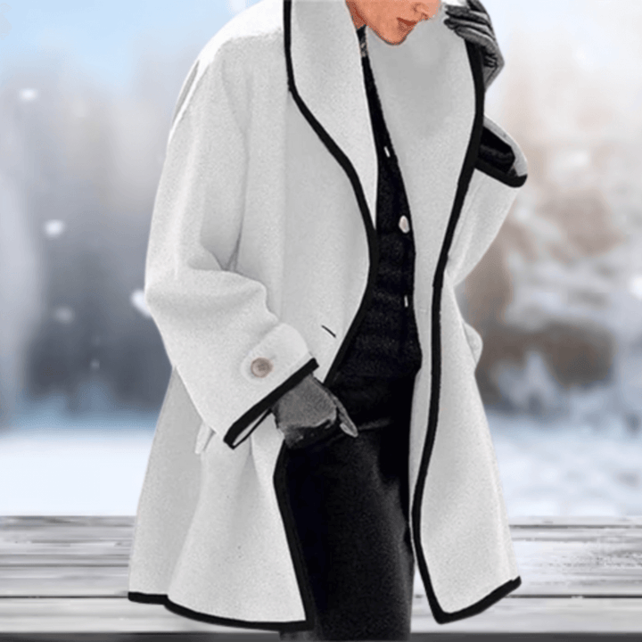 Dámský Retro Vlněný Kabát | Měkký a Teplý