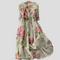 Dame Botanisk Mønster Revers Kjole | Vintage Blomstret