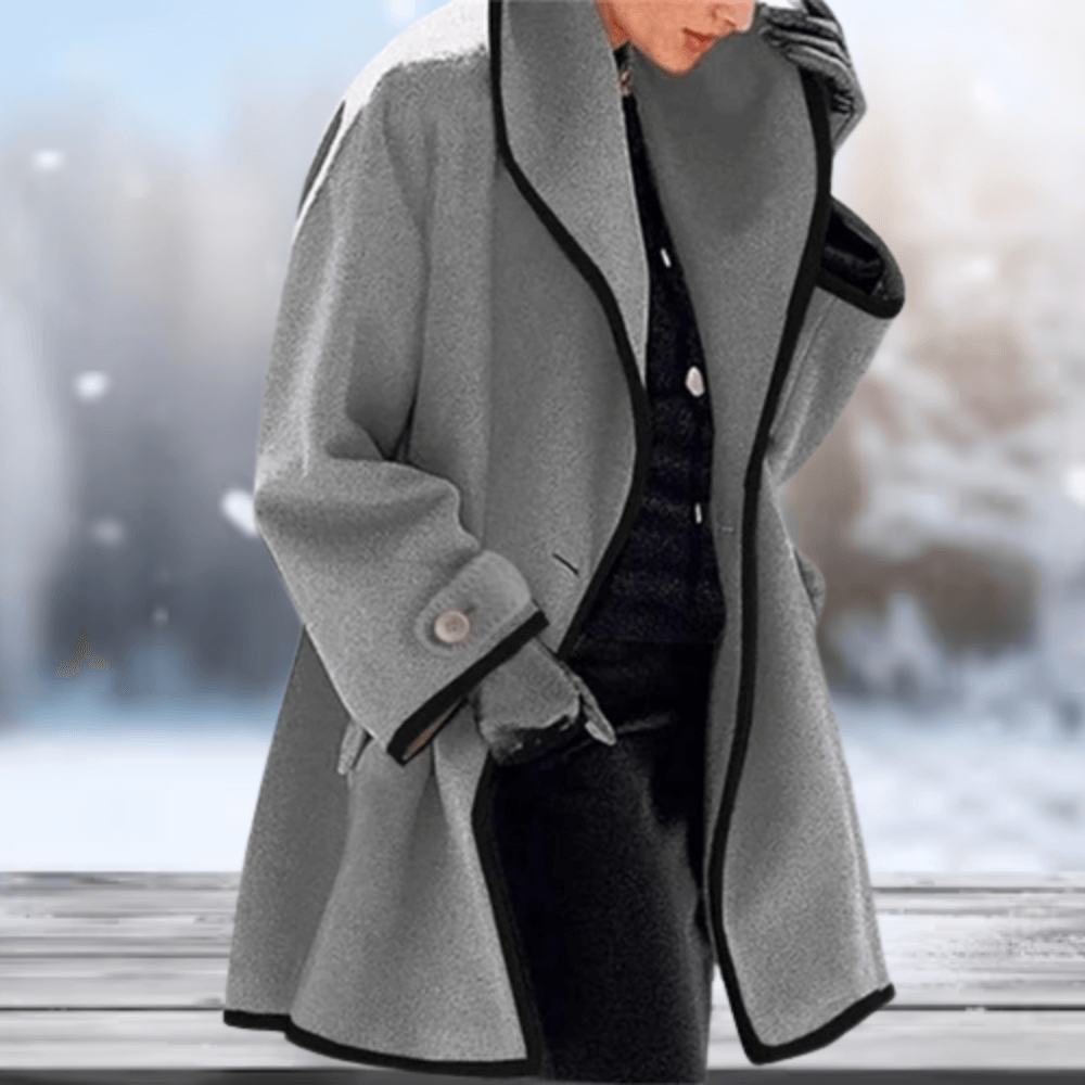 Dámský Retro Vlněný Kabát | Měkký a Teplý