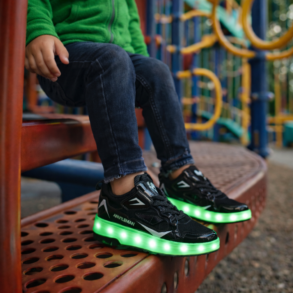 Chaussures à Roulettes LED Enfants | Baskets Lumineuses avec Roues Cachées