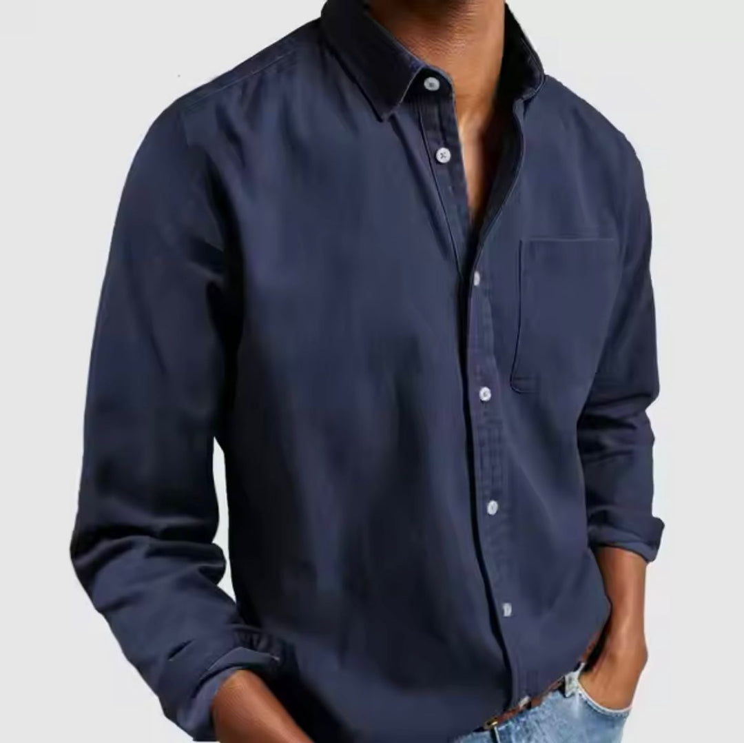 Herre Normal Pasform Bomuldsblanding Skjorte | Alsidig Smarte-Afslappet Stil
