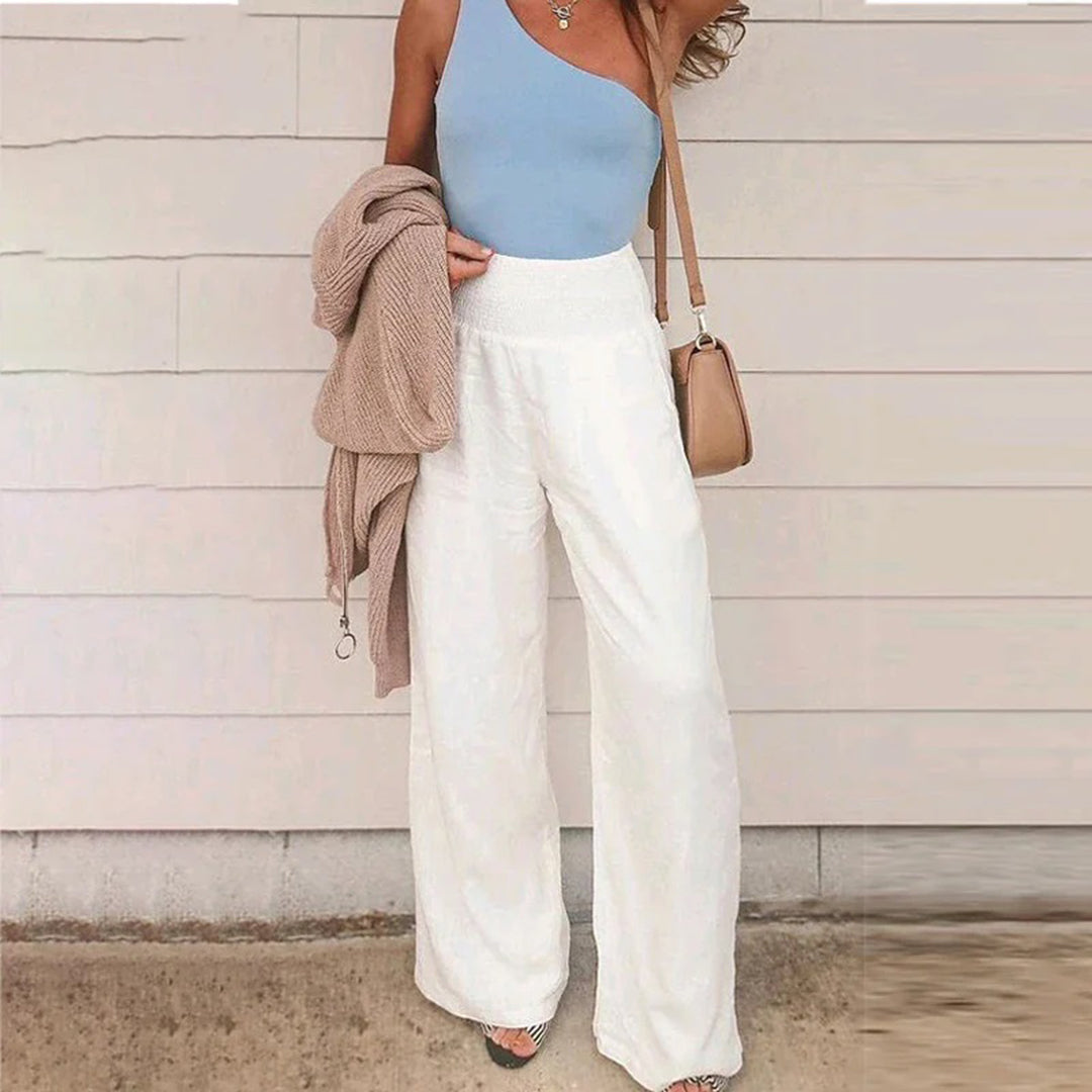 Grazia | Pantalons d'Été Taille Haute à Pattes Larges Pour Femmes