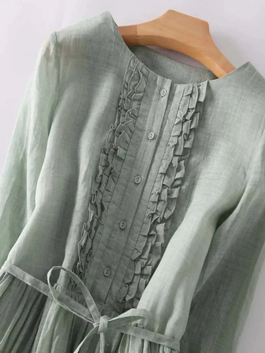 Robe style lin femme | Coupe aérée décontractée