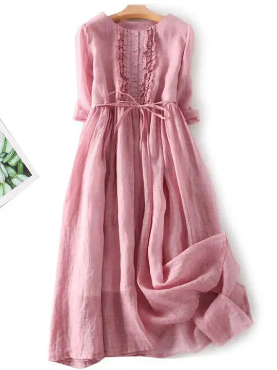 Robe style lin femme | Coupe aérée décontractée