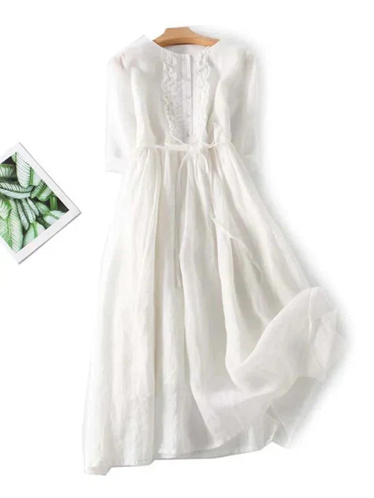 Robe style lin femme | Coupe aérée décontractée