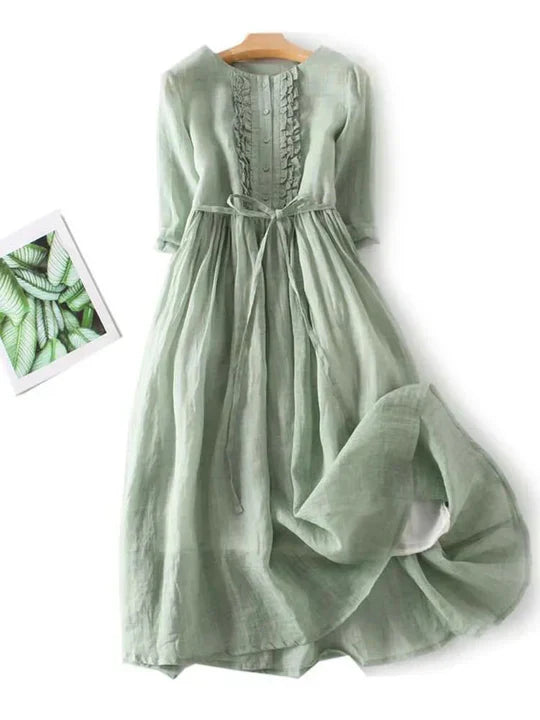 Robe style lin femme | Coupe aérée décontractée