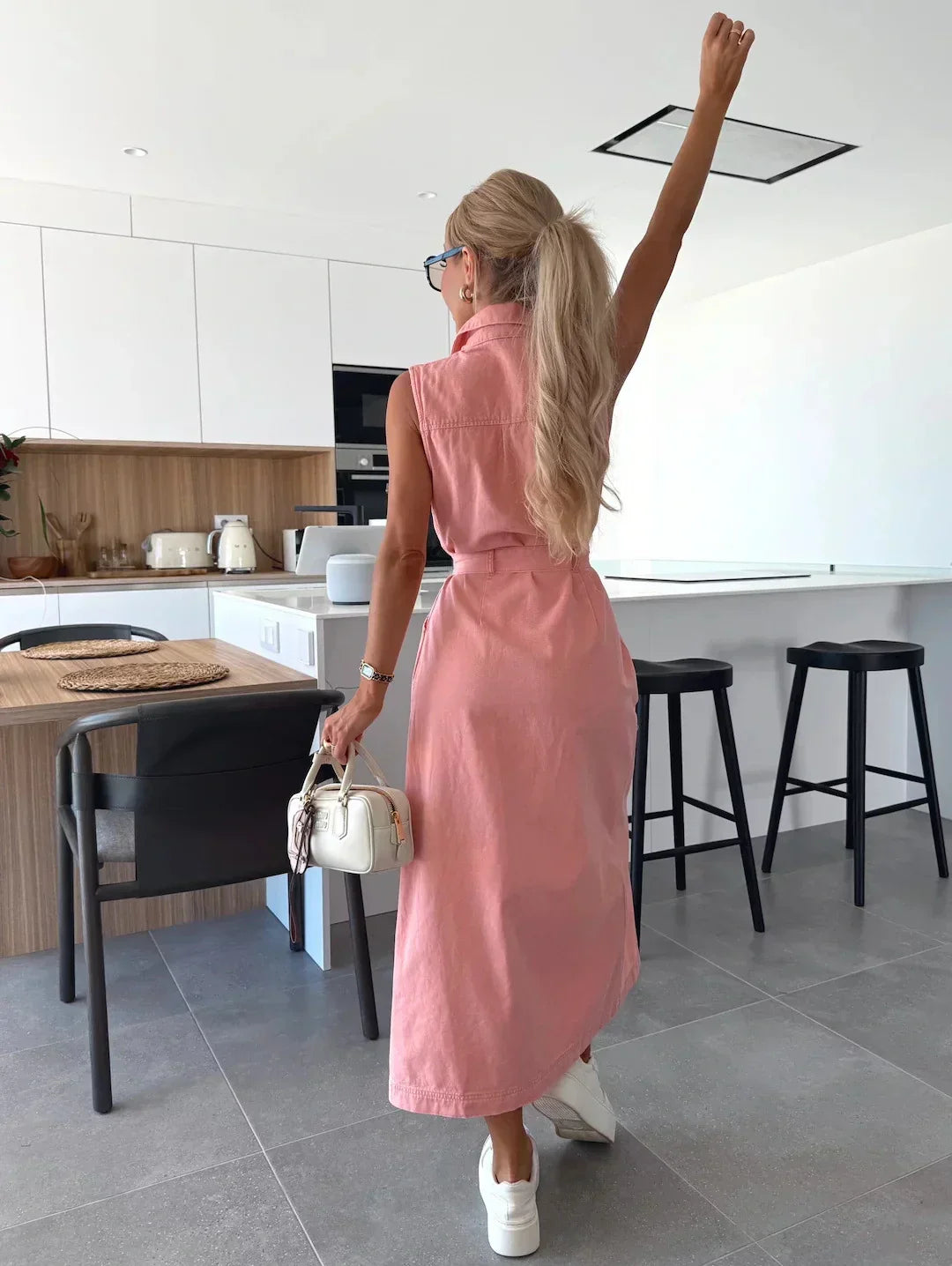 Robe maxi en denim pour femme | Garde-robe décontractée quotidienne essentielle