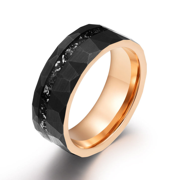 Bague en Carbure de Tungstène Tourmaline Noire 8 mm