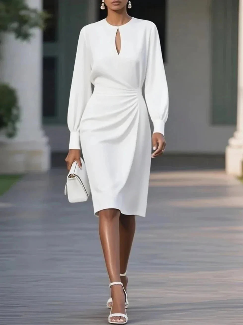 Robe midi taille froncée pour femme | Style estival