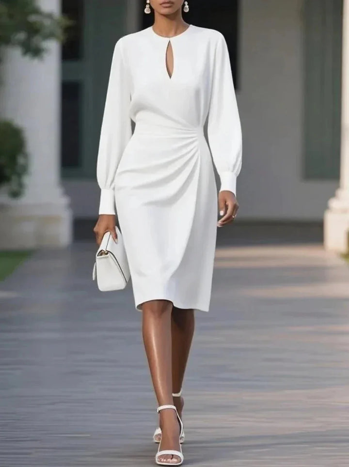 Robe midi taille froncée pour femme | Style estival