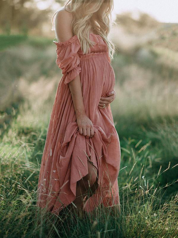 Dame Sukienka Maxi Ciążowa | Komfortowy Letni Podstawowy Model