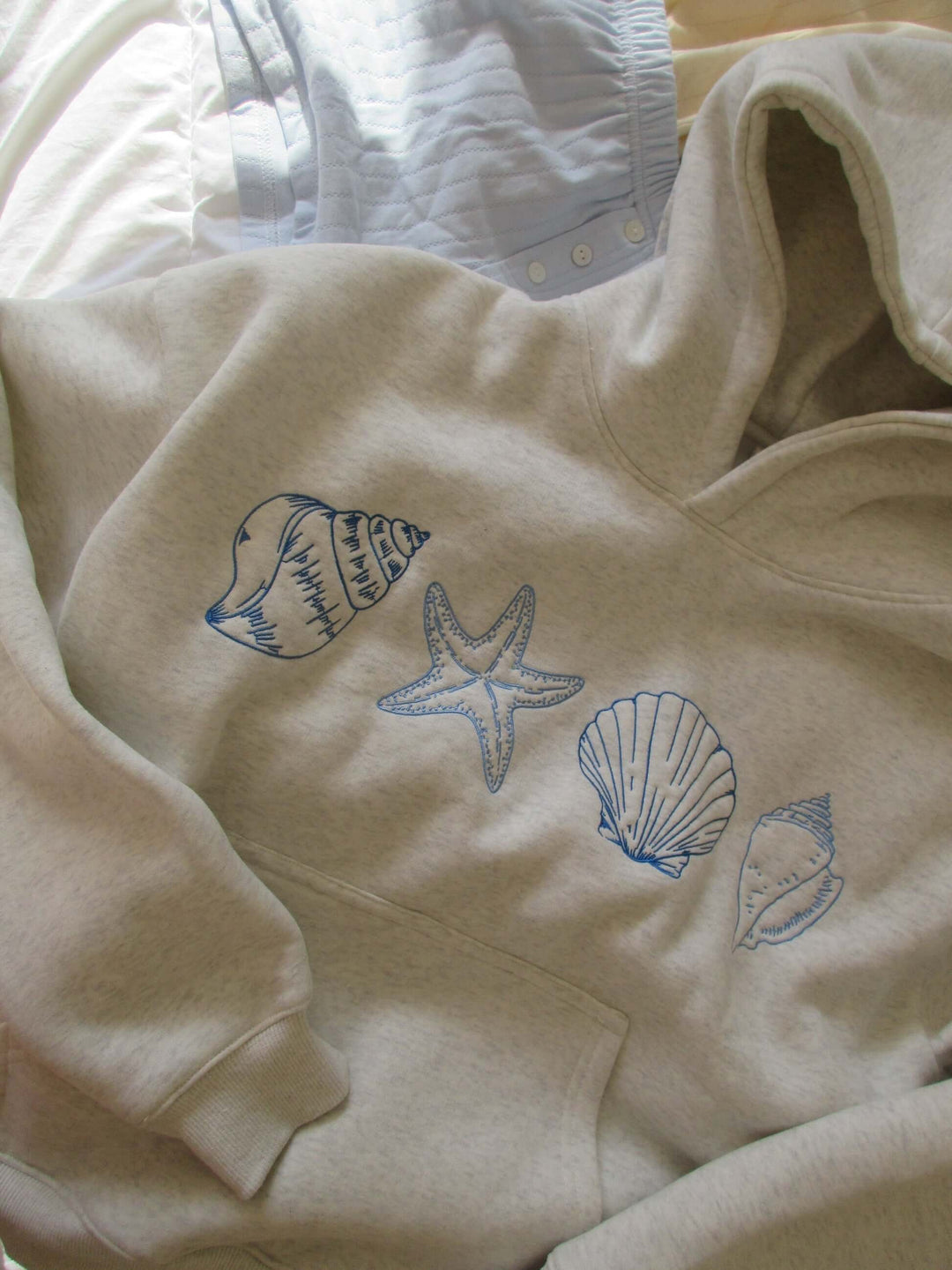Sweat à capuche imprimé coquillage pour femme | Pull décontracté et cosy