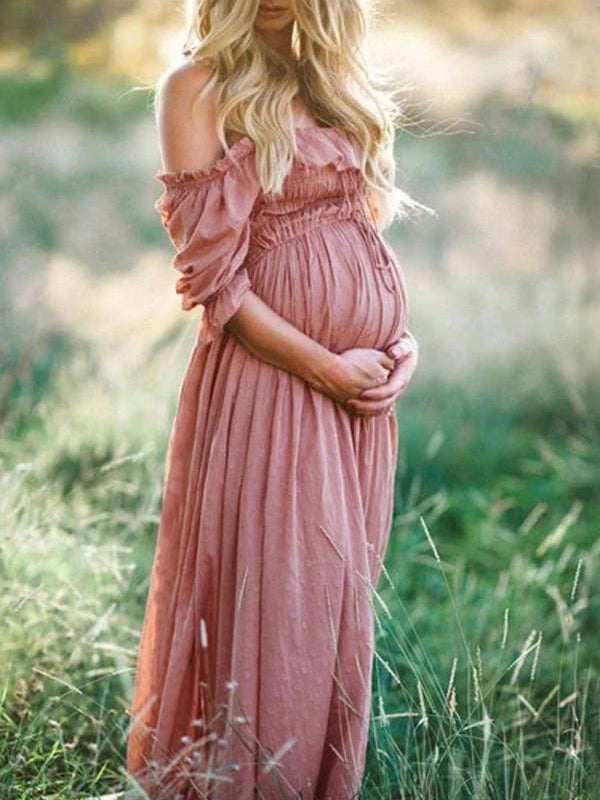 Dame Sukienka Maxi Ciążowa | Komfortowy Letni Podstawowy Model