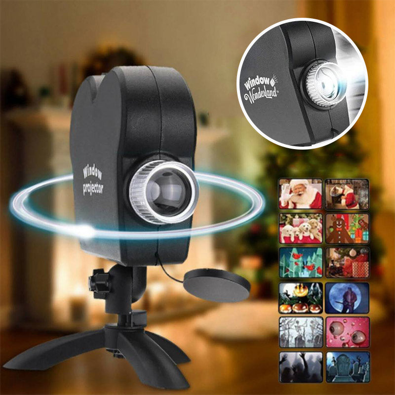 Projecteur de fenêtre pour décorations Halloween et Noël