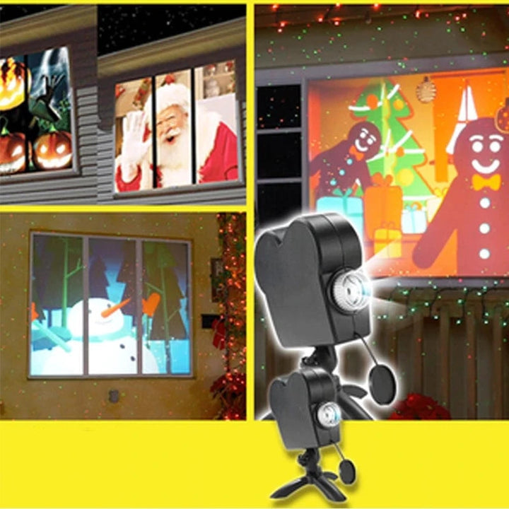 Projecteur de fenêtre pour décorations Halloween et Noël