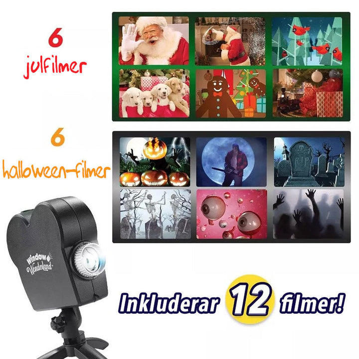 Projecteur de fenêtre pour décorations Halloween et Noël