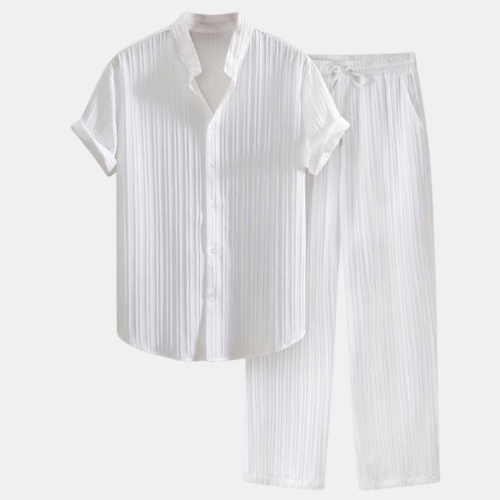 Costum Relaxat pentru Bărbați cu Cămașă și Pantaloni | Set Complet Elegant și Relaxat