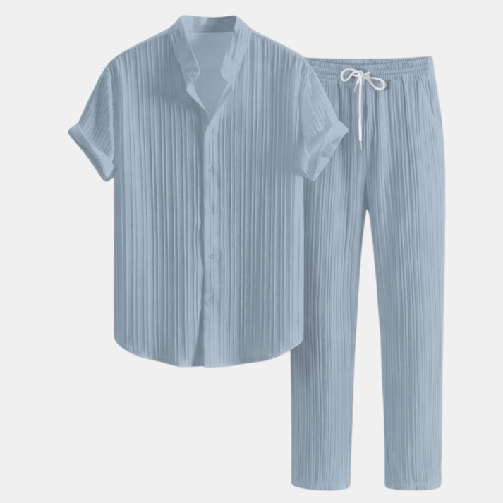 Costum Relaxat pentru Bărbați cu Cămașă și Pantaloni | Set Complet Elegant și Relaxat