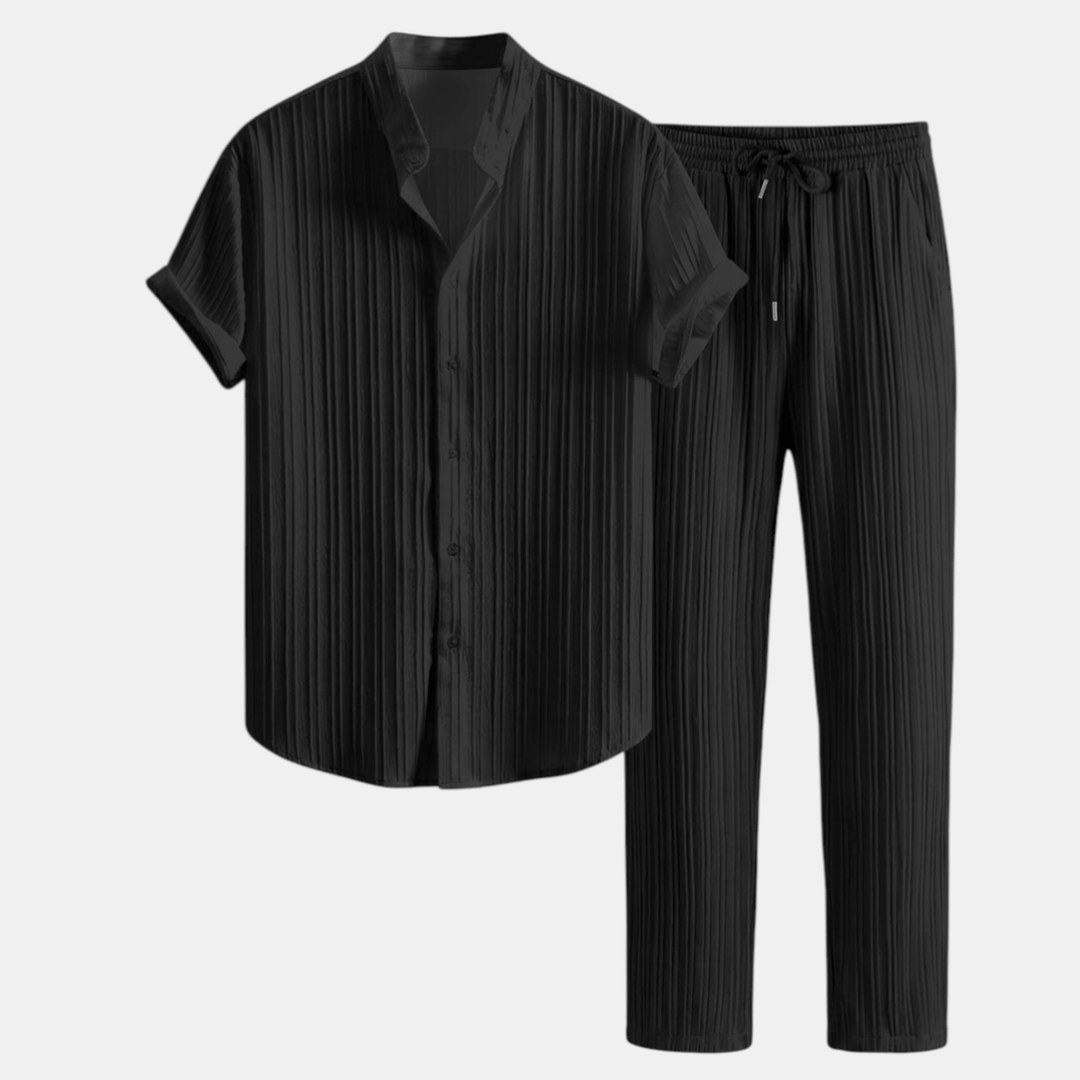 Costum Relaxat pentru Bărbați cu Cămașă și Pantaloni | Set Complet Elegant și Relaxat