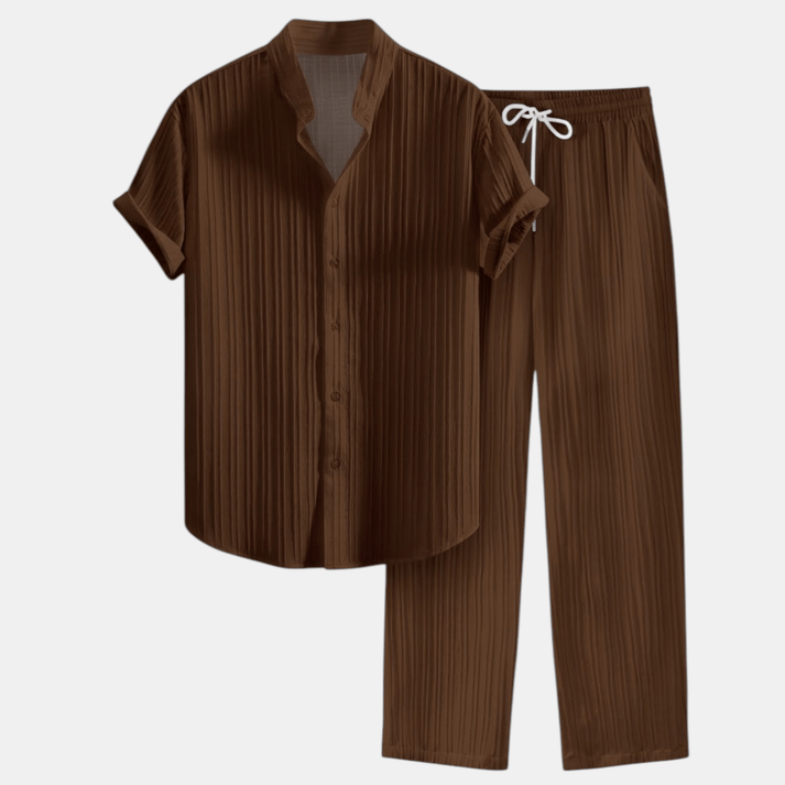 Costum Relaxat pentru Bărbați cu Cămașă și Pantaloni | Set Complet Elegant și Relaxat