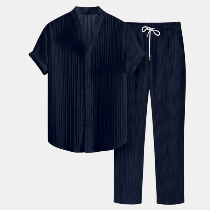 Costum Relaxat pentru Bărbați cu Cămașă și Pantaloni | Set Complet Elegant și Relaxat