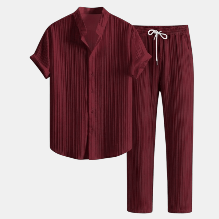 Costum Relaxat pentru Bărbați cu Cămașă și Pantaloni | Set Complet Elegant și Relaxat