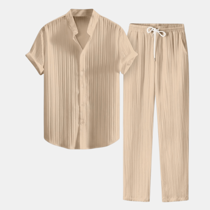 Costum Relaxat pentru Bărbați cu Cămașă și Pantaloni | Set Complet Elegant și Relaxat
