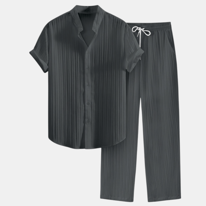 Costum Relaxat pentru Bărbați cu Cămașă și Pantaloni | Set Complet Elegant și Relaxat