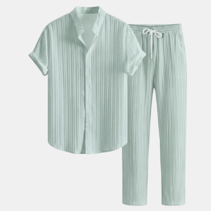Costum Relaxat pentru Bărbați cu Cămașă și Pantaloni | Set Complet Elegant și Relaxat