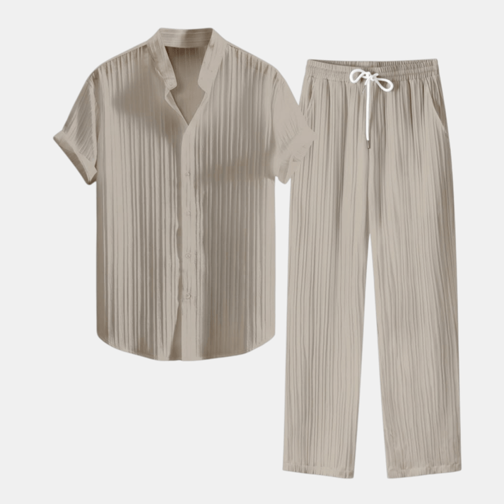Costum Relaxat pentru Bărbați cu Cămașă și Pantaloni | Set Complet Elegant și Relaxat