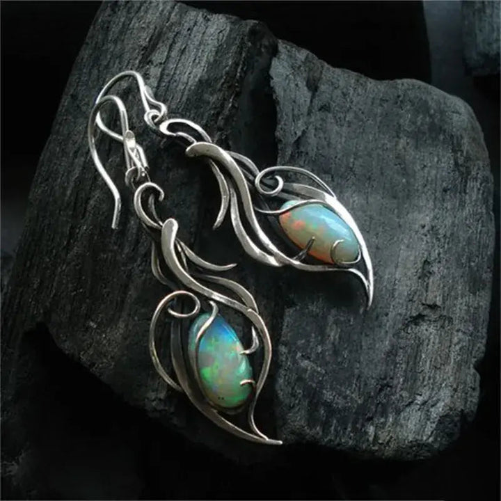 Boucles d'Oreilles Opale Bleue Vintage