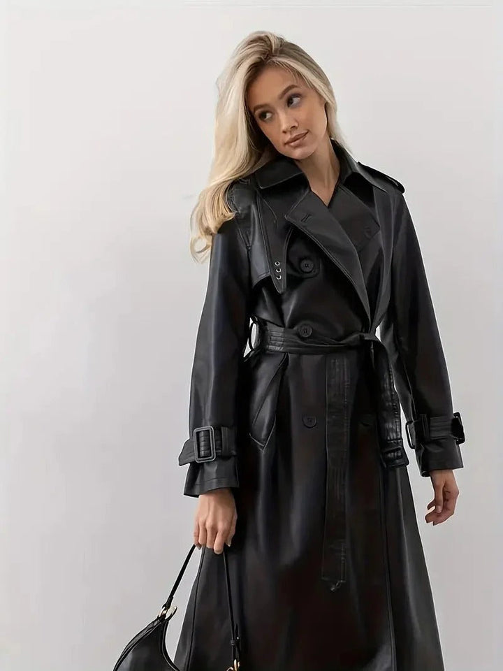 Women's Winter Trench Coat with Belt