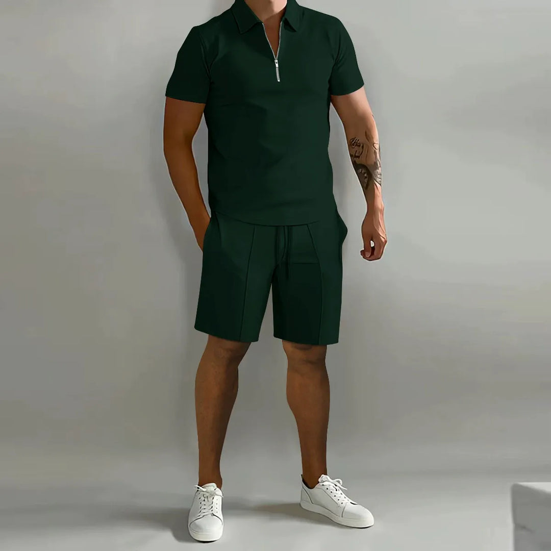 Pánský polo set na zip | Koordinované letní šortky