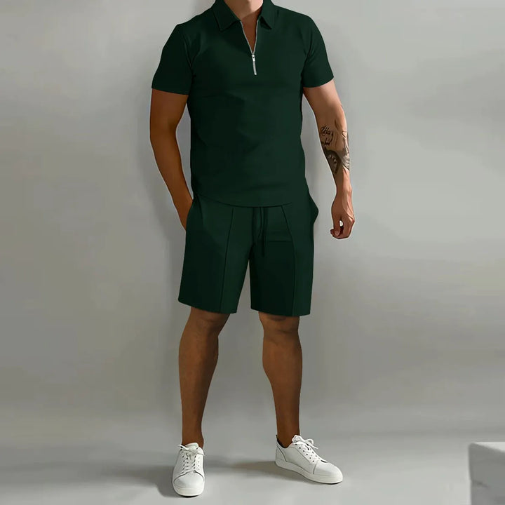Pánský polo set na zip | Koordinované letní šortky