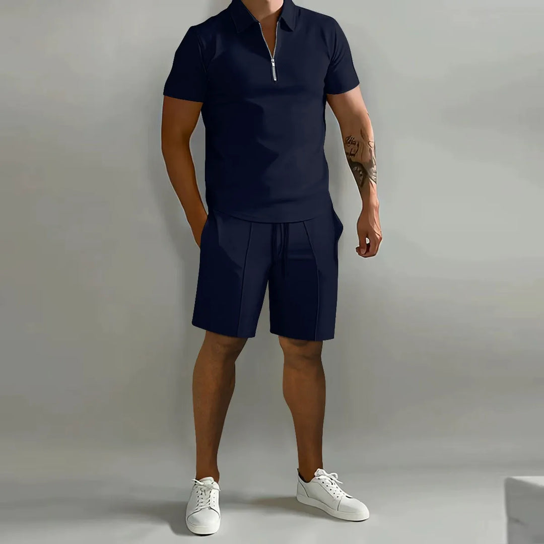 Pánský polo set na zip | Koordinované letní šortky
