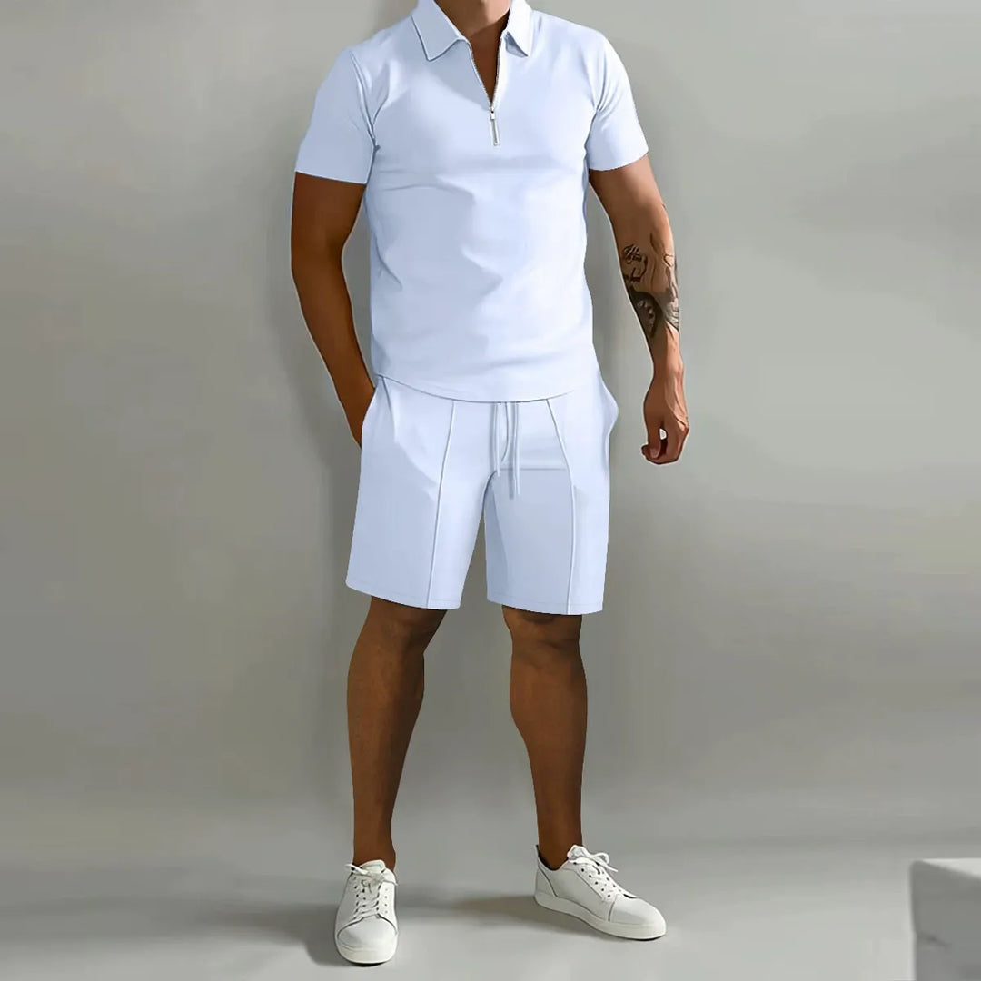 Pánský polo set na zip | Koordinované letní šortky