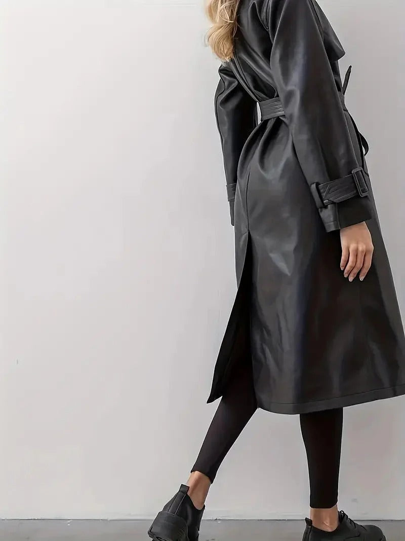 Women's Winter Trench Coat with Belt