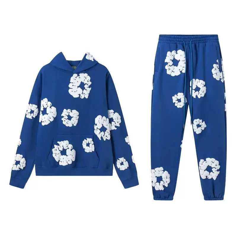 Unisex Blomstertryk Træningsdragt Sæt