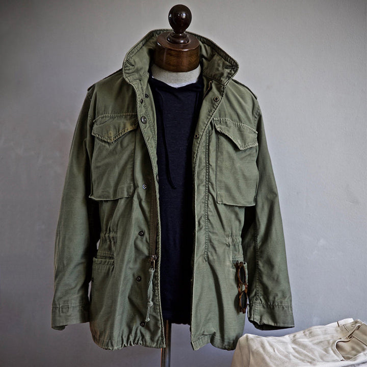 Veste militaire style vintage pour homme avec capuche cachée
