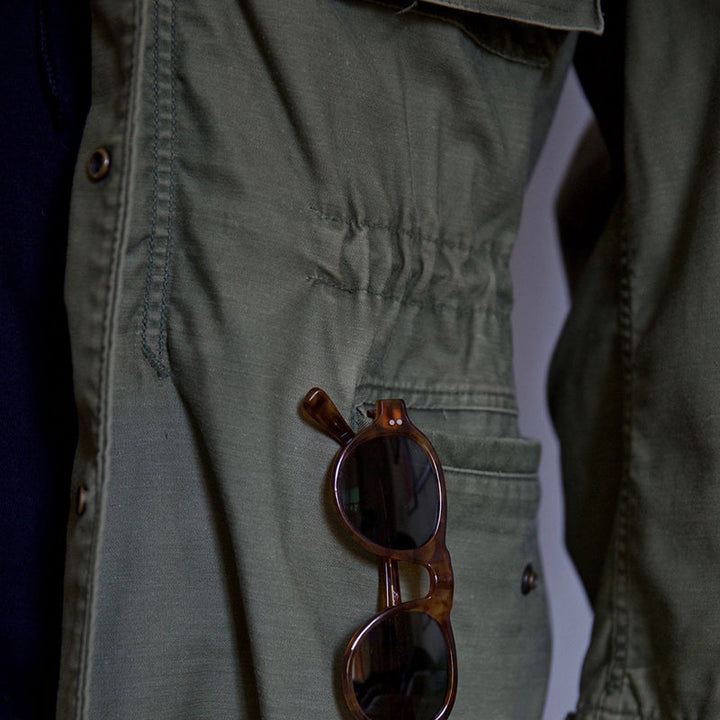 Veste militaire style vintage pour homme avec capuche cachée